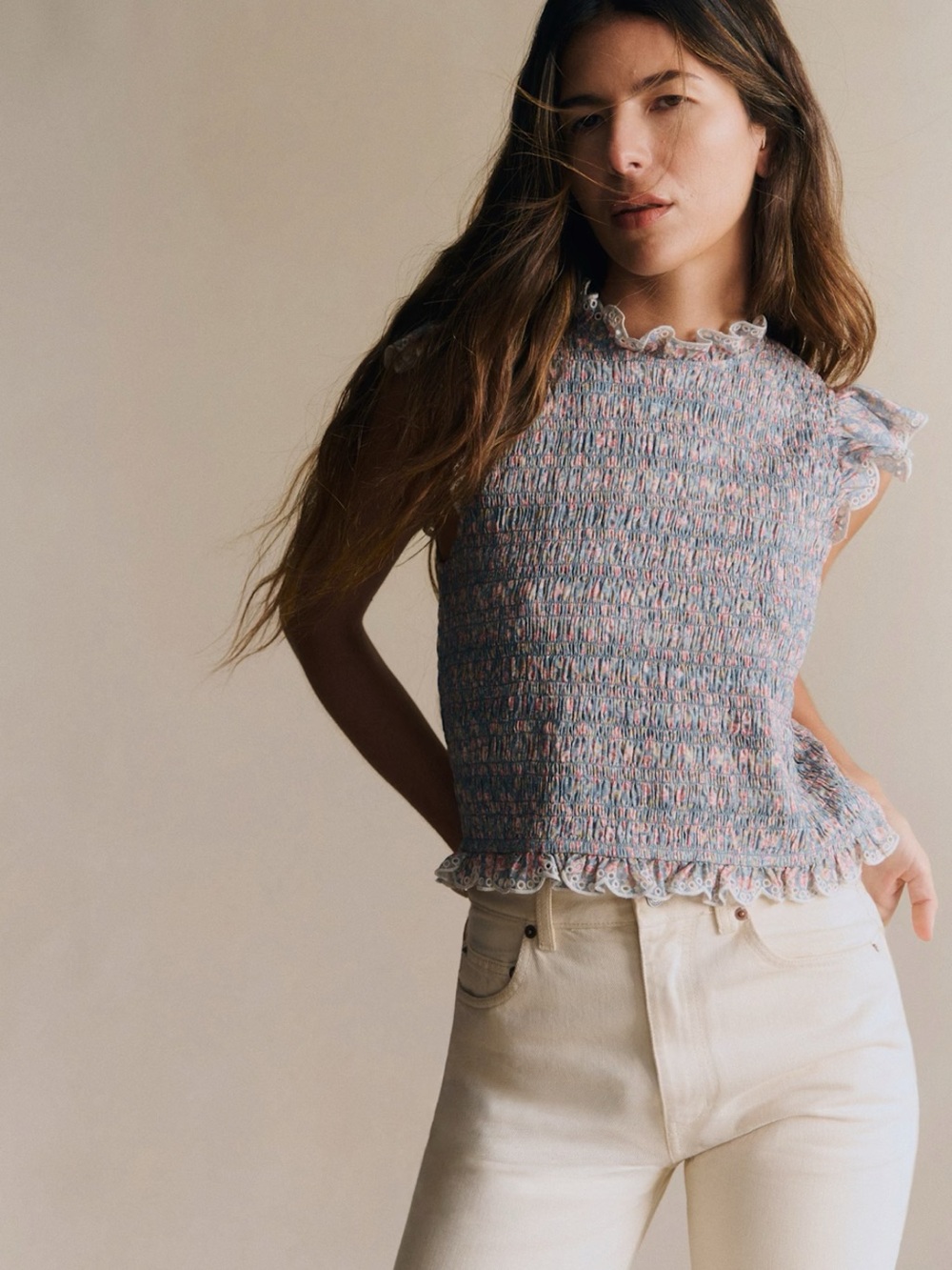 Sezane Liorane Blouse Fiorentino Print - Size 14 - Picture 2 of 3
